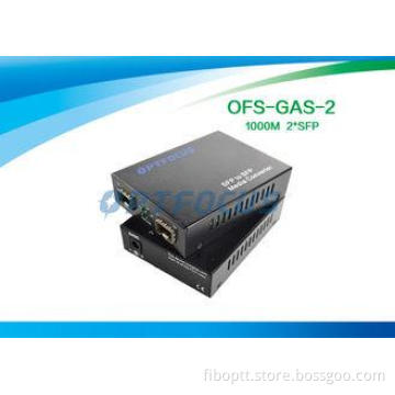 SFP Dual Mode 2 Port Fiber Media Converter 256K 10 / 100 /